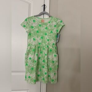 Girls Cat & Jack St. Patrick's Day Short Sleeve Shamrocks Dress L (10/12)